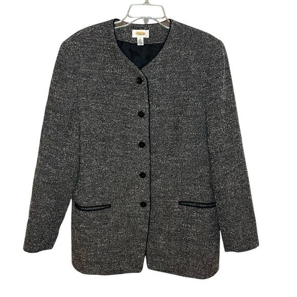 Talbots Women's Black and White Tweed Blazer size 18 - Picture 1 of 15